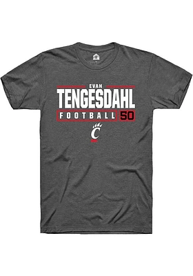 Evan Tengesdahl  Cincinnati Bearcats Dark Grey Rally NIL Stacked Box Short Sleeve T Shirt