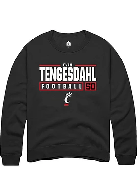 Evan Tengesdahl Rally Cincinnati Bearcats Mens NIL Stacked Box Long Sleeve Crew Sweatshir