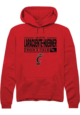 Juliette Laracuente-Huebner  Rally Cincinnati Bearcats Mens Red NIL Stacked Box Long Sleeve Hood..