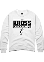 Josh Kross Rally Cincinnati Bearcats Mens NIL Stacked Box Long Sleeve Crew Sweatshirt