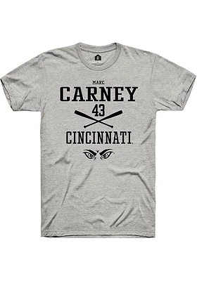 Marc Carney  Cincinnati Bearcats Ash Rally NIL Sport Icon Short Sleeve T Shirt