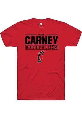 Marc Carney Cincinnati Bearcats Rally NIL Stacked Box Short Sleeve T Shirt