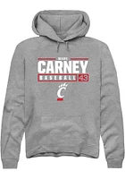 Marc Carney  Rally Cincinnati Bearcats Mens Graphite NIL Stacked Box Long Sleeve Hoodie