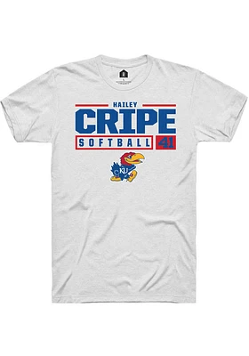 Hailey Cripe Kansas Jayhawks Rally NIL Stacked Box Short Sleeve T Shirt