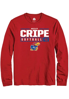 Hailey Cripe Kansas Jayhawks Rally NIL Stacked Box Long Sleeve T Shirt