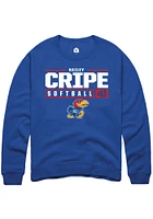 Hailey Cripe Rally Kansas Jayhawks Mens NIL Stacked Box Long Sleeve Crew Sweatshirt