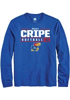 Hailey Cripe Kansas Jayhawks Rally NIL Stacked Box Long Sleeve T Shirt