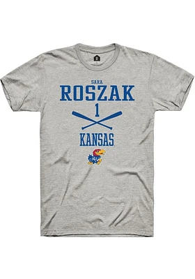 Sara Roszak  Kansas Jayhawks Ash Rally NIL Sport Icon Short Sleeve T Shirt