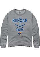 Sara Roszak  Rally Kansas Jayhawks Mens Graphite NIL Sport Icon Long Sleeve Crew Sweatshirt