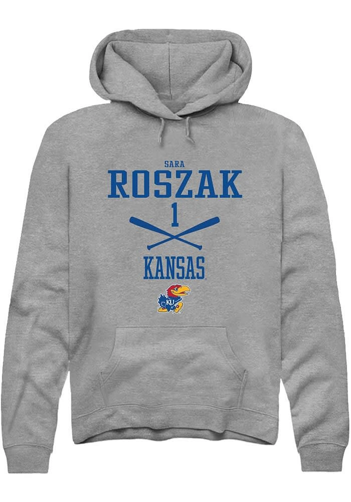Sara Roszak Rally Kansas Jayhawks Mens Graphite NIL Sport Icon Long Sleeve Hoodie