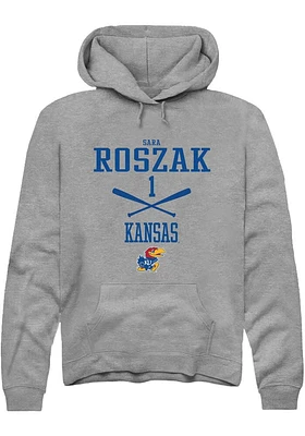 Sara Roszak  Rally Kansas Jayhawks Mens Graphite NIL Sport Icon Long Sleeve Hoodie