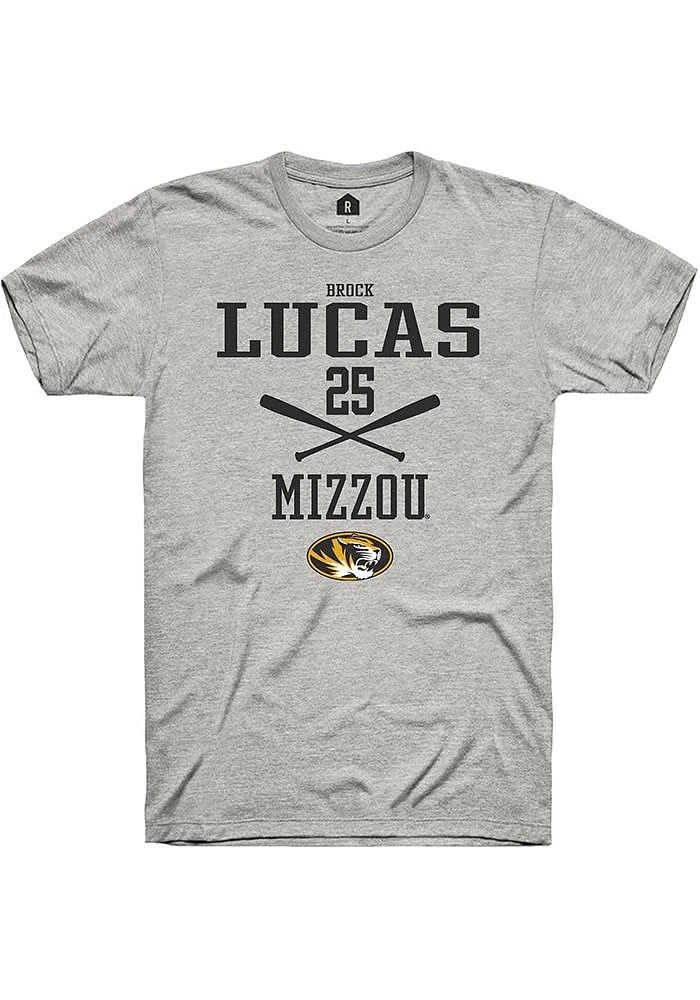 Brock Lucas Missouri Tigers Ash Rally NIL Sport Icon Short Sleeve T Shirt