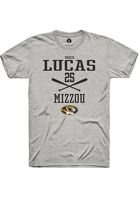 Brock Lucas  Missouri Tigers Ash Rally NIL Sport Icon Short Sleeve T Shirt