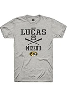 Brock Lucas  Missouri Tigers Ash Rally NIL Sport Icon Short Sleeve T Shirt