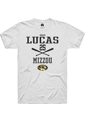Brock Lucas  Missouri Tigers White Rally NIL Sport Icon Short Sleeve T Shirt
