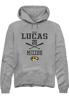 Brock Lucas  Rally Missouri Tigers Mens Graphite NIL Sport Icon Long Sleeve Hoodie