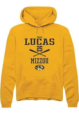 Brock Lucas  Rally Missouri Tigers Mens Gold NIL Sport Icon Long Sleeve Hoodie