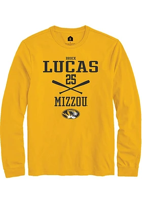 Brock Lucas  Missouri Tigers Gold Rally NIL Sport Icon Long Sleeve T Shirt