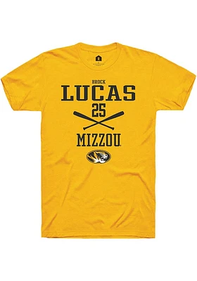 Brock Lucas  Missouri Tigers Gold Rally NIL Sport Icon Short Sleeve T Shirt