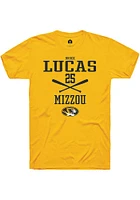 Brock Lucas  Missouri Tigers Gold Rally NIL Sport Icon Short Sleeve T Shirt