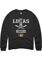 Brock Lucas  Rally Missouri Tigers Mens Black NIL Sport Icon Long Sleeve Crew Sweatshirt
