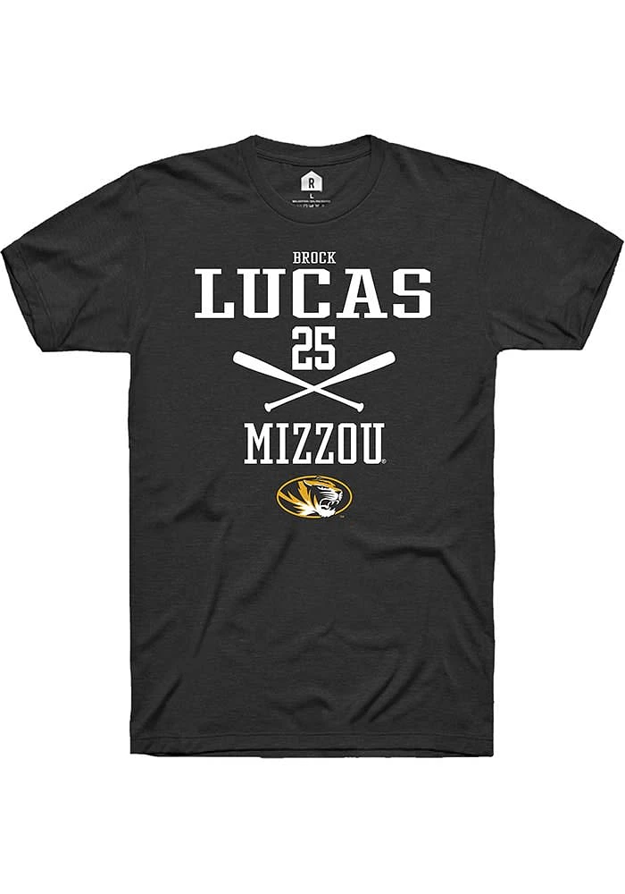 Brock Lucas Missouri Tigers Black Rally NIL Sport Icon Short Sleeve T Shirt