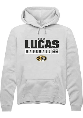 Brock Lucas Rally Missouri Tigers Mens NIL Stacked Box Long Sleeve Hoodie