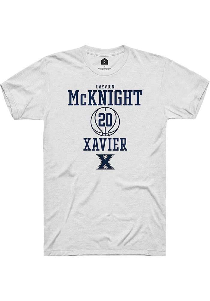 Dayvion Mcknight  Xavier Musketeers White Rally NIL Sport Icon Short Sleeve T Shirt