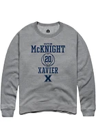 Dayvion Mcknight  Rally Xavier Musketeers Mens Graphite NIL Sport Icon Long Sleeve Crew Sweatshirt