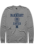 Dayvion Mcknight  Xavier Musketeers Graphite Rally NIL Sport Icon Long Sleeve T Shirt