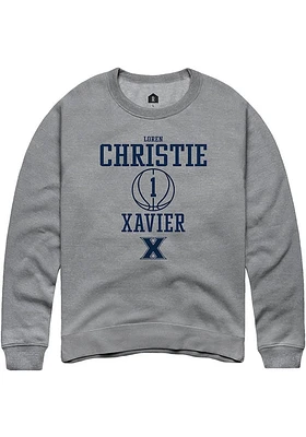 Loren Christie  Rally Xavier Musketeers Mens Graphite NIL Sport Icon Long Sleeve Crew Sweatshirt