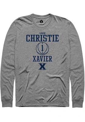 Loren Christie  Xavier Musketeers Graphite Rally NIL Sport Icon Long Sleeve T Shirt