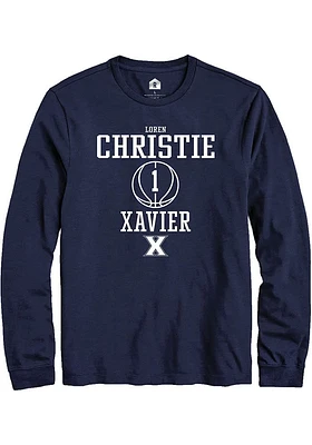 Loren Christie  Xavier Musketeers Navy Blue Rally NIL Sport Icon Long Sleeve T Shirt