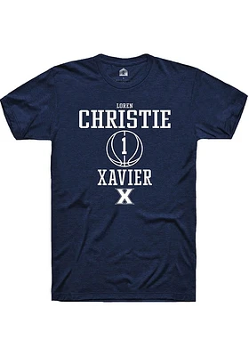 Loren Christie  Xavier Musketeers Navy Blue Rally NIL Sport Icon Short Sleeve T Shirt