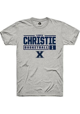 Loren Christie  Xavier Musketeers Ash Rally NIL Stacked Box Short Sleeve T Shirt