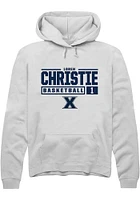 Loren Christie  Rally Xavier Musketeers Mens White NIL Stacked Box Long Sleeve Hoodie