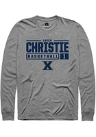 Loren Christie  Xavier Musketeers Graphite Rally NIL Stacked Box Long Sleeve T Shirt