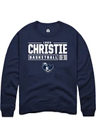 Loren Christie  Rally Xavier Musketeers Mens Navy Blue NIL Stacked Box Long Sleeve Crew Sweatshirt