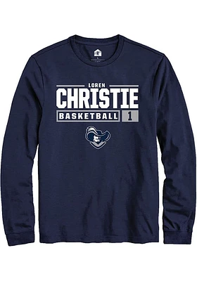 Loren Christie  Xavier Musketeers Navy Blue Rally NIL Stacked Box Long Sleeve T Shirt