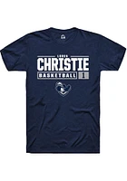 Loren Christie  Xavier Musketeers Navy Blue Rally NIL Stacked Box Short Sleeve T Shirt