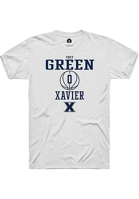 Trey Green  Xavier Musketeers White Rally NIL Sport Icon Short Sleeve T Shirt