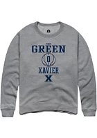 Trey Green  Rally Xavier Musketeers Mens Graphite NIL Sport Icon Long Sleeve Crew Sweatshirt