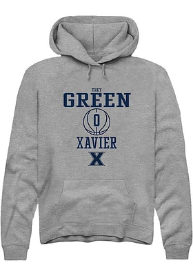 Trey Green  Rally Xavier Musketeers Mens Graphite NIL Sport Icon Long Sleeve Hoodie