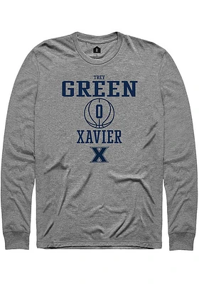 Trey Green  Xavier Musketeers Graphite Rally NIL Sport Icon Long Sleeve T Shirt