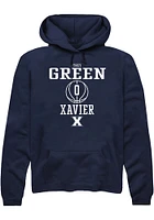 Trey Green  Rally Xavier Musketeers Mens Navy Blue NIL Sport Icon Long Sleeve Hoodie