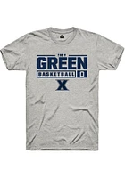 Trey Green  Xavier Musketeers Ash Rally NIL Stacked Box Short Sleeve T Shirt