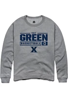 Trey Green  Rally Xavier Musketeers Mens Graphite NIL Stacked Box Long Sleeve Crew Sweatshirt