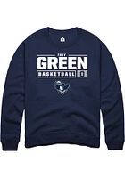 Trey Green  Rally Xavier Musketeers Mens Navy Blue NIL Stacked Box Long Sleeve Crew Sweatshirt