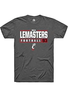 Max Lemasters  Cincinnati Bearcats Dark Grey Rally NIL Stacked Box Short Sleeve T Shirt