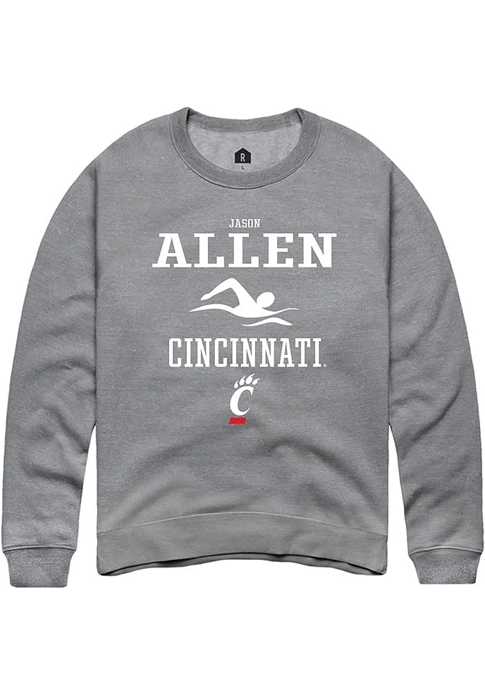 Jason Allen  Rally Cincinnati Bearcats Mens Graphite NIL Sport Icon Long Sleeve Crew Sweatshirt